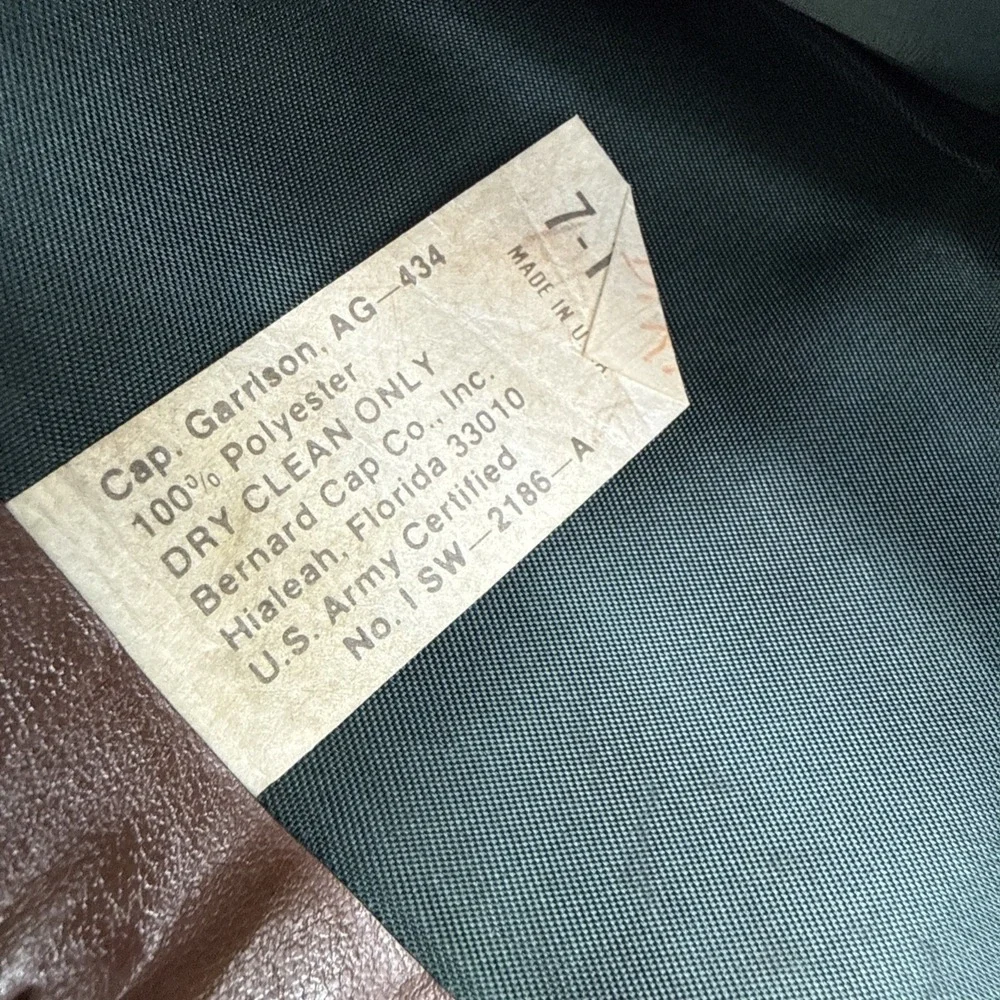 Vintage Garrison Cap Cover 7.5 US Army Certified AG-434